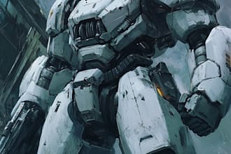 draw robot, macha, spaceship