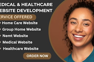 design group home care, healthcare, nemt website with logo and seo optimization