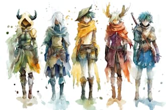 draw awesome watercolor game character art