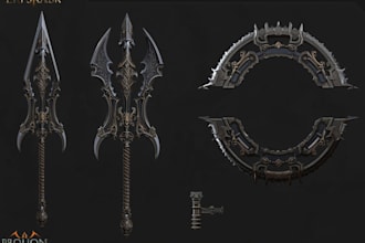 design unique weapons illustrations, assets and props
