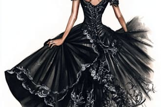 create digital illustration for fashion design art