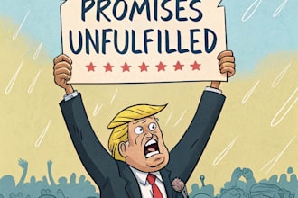 create a political or satirical cartoon