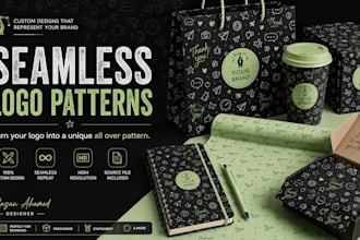 design a seamless all over logo pattern for your brand