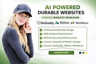 design durable ai powered website german godaddy 10web webwave website redesign