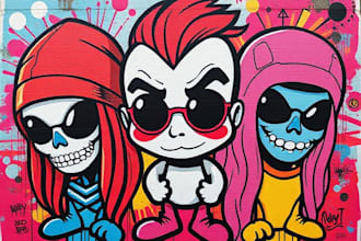 create unique street art graffiti collage