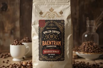 design coffee bag , coffee packaging and coffee label