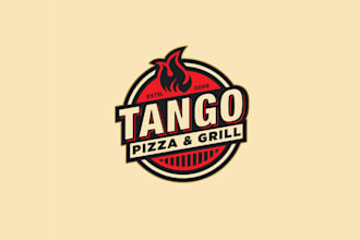 do exceptional typographical logo for pizza and grill place