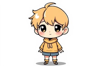 draw cute vector character with chibi style