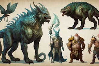 draw fantasy creatures and custom monster illustration