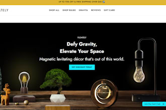 build high converting shopify home decor store, levitating bonsai plants website