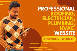 design roofing, hvac, plumber, construction website