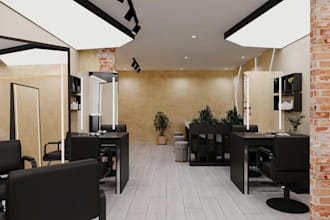 redesign3d hair studio,salon interior,barbershop design,beauty clinic,spa render