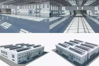 do 3d commercial industrial building design, 3d factory warehouse design