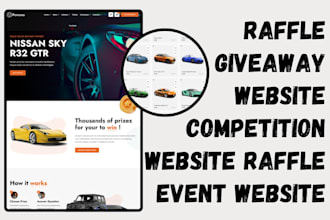 design a raffle giveaway website competition website raffle event website