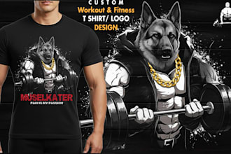 create  professional workout gym fitness t shirt design