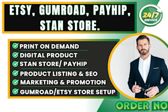 setup etsy gumroad store, etsy shop setup, etsy digital products digital planner
