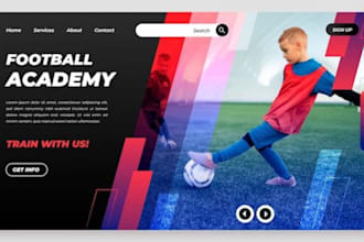 design and build wix football academy soccer training sports coaching website
