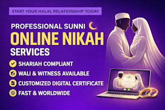 be imam for your online nikah and provide witnesses with digital certificate