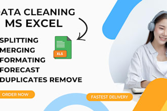 clean, format, merge, split, excel data