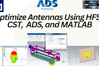 simulate and optimize antennas using hfss, cst, ads, and matlab