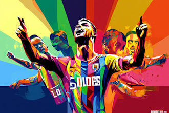 draw wpap pop art sport potrait