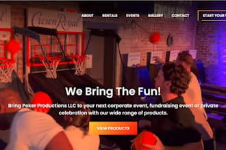 build party rental website, event rental website, photobooth website