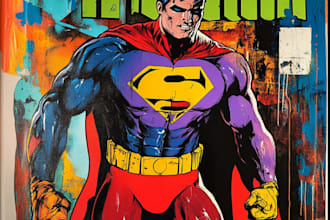 draw a superhero pop art portrait