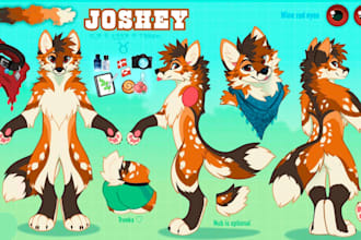draw furry fursona reference sheet character design fursuit art furry ref sheet