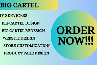build, design and redesign big cartel website