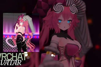 design custom 3d vrchat avatar furry avatar model pc quest for gaming in unity