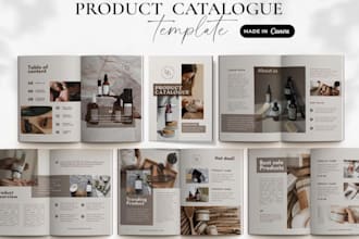 design promotional skincare, spa product catalog, brochures, lookbook sell sheet