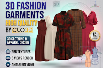 create fashion garments high quality 3d by clo3d