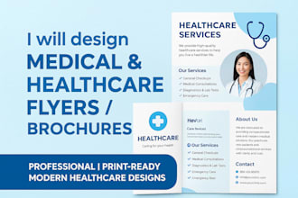 medical, healthcare, home care, clinic, hospice, pharmacy flyer or brochure
