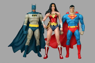 sculpt 3d articulated model, 3d action figure, articulated toy for 3d printing