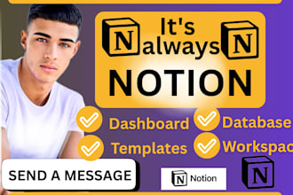 set up notion workspace build templates design dashboards and database