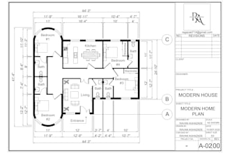 design modern and professional 2d autocad floor plans with furniture layout