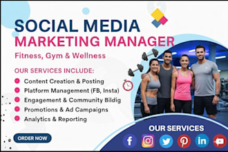be your fitness gym and wellness social media marketing manager
