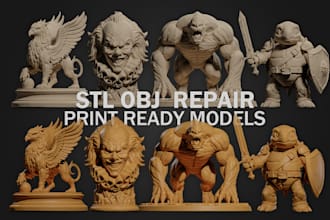 repair and fix your stl, obj files for perfect 3d printing