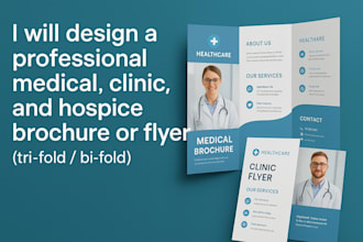 design a professional medical, clinic, and hospice brochure or flyer
