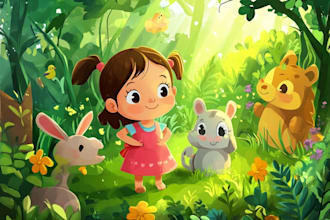 illustrate children story book illustration, kids story book