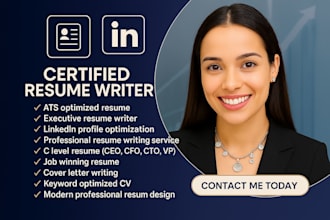 craft a powerful executive, vp, CEO resume, linkedin profile optimized for ats