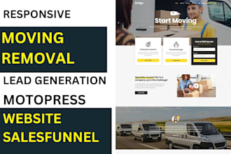 generate moving and removal company leads with  motopress transportation website