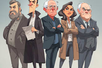 make creative political caricatures and satire art