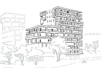 draw an architectural sketch