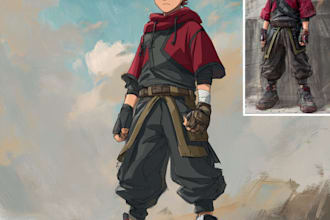 draw manhwa, anime, and webtoon style illustration for you