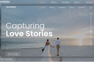 design a modern squarespace portfolio website for wedding photographers