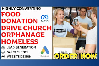 generate food donation drive church orphanage cancer leads and build website