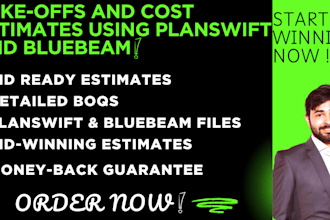 material take off and cost estimation using bluebeam and planswift