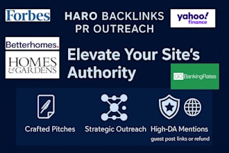 provide you da 50 backlinks via haro qwoted or any PR tool