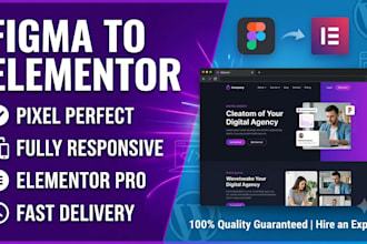 convert figma to wordpress elementor or clone website